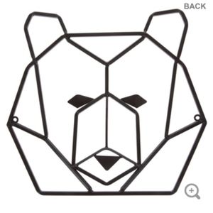 Rustic metal bear head wall decor